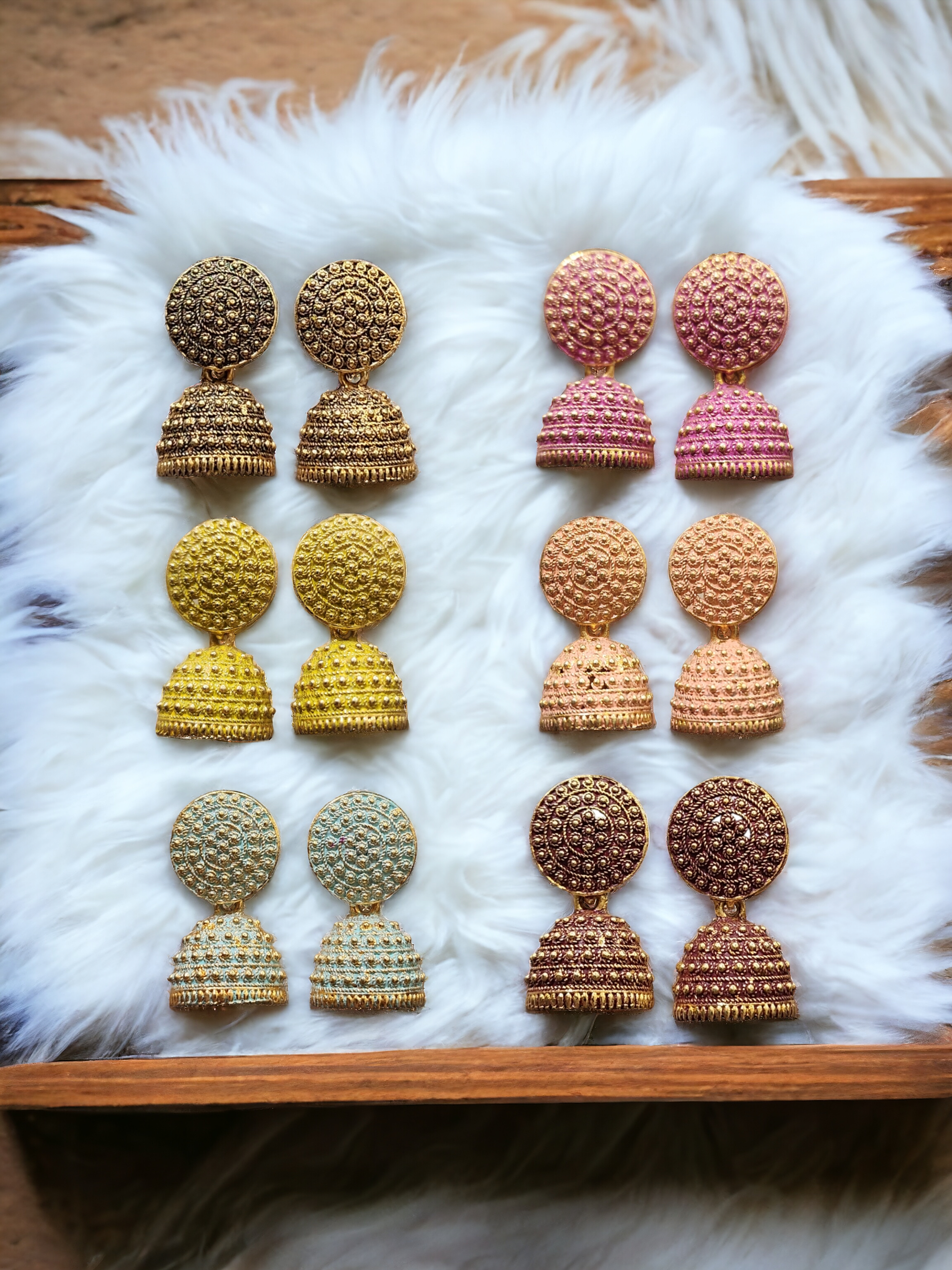 6 Pair Colorfull Small Jhumki Earrings for Women.