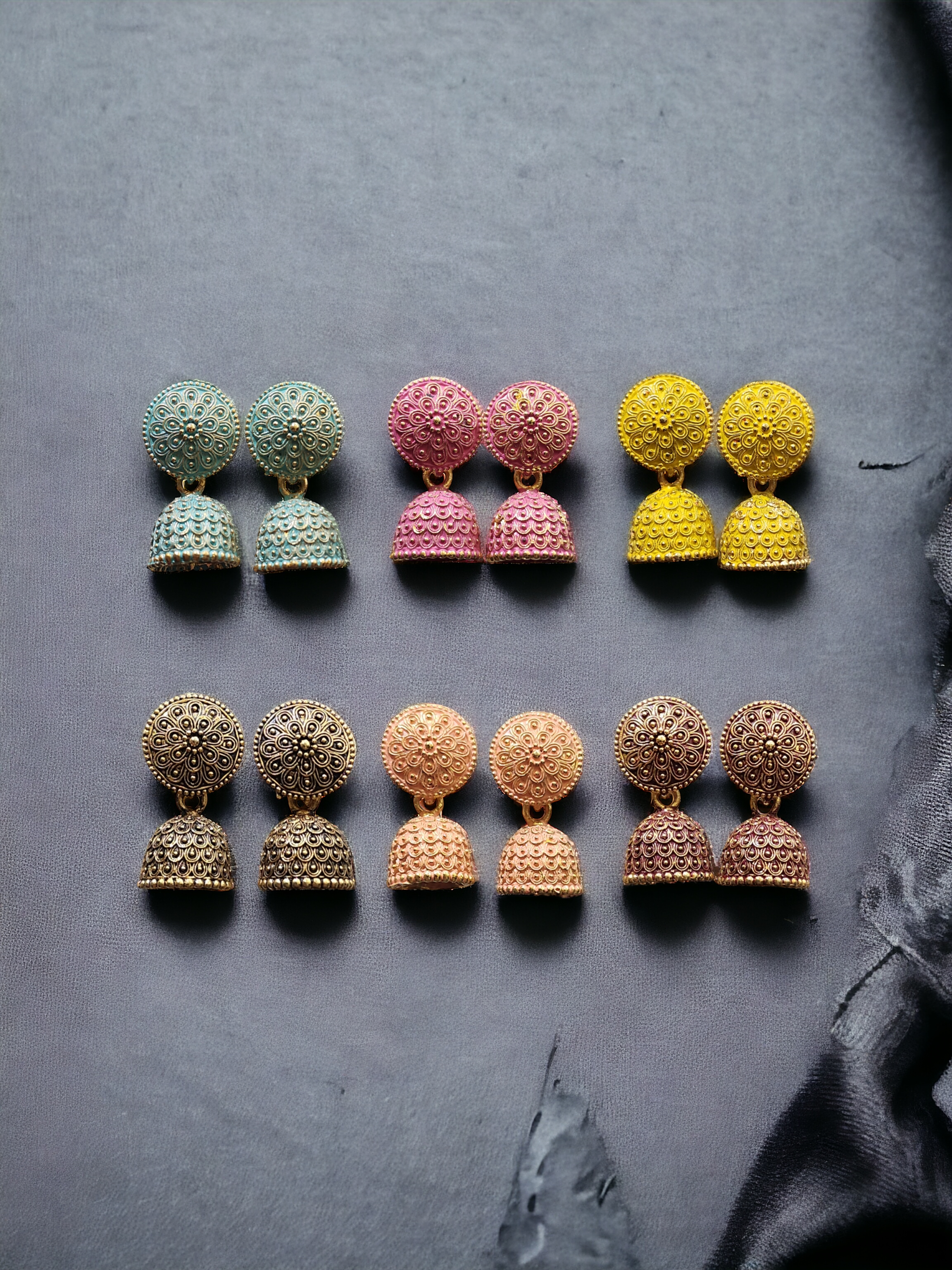 6 Pair Colorfull Small Jhumki Earrings for Women.