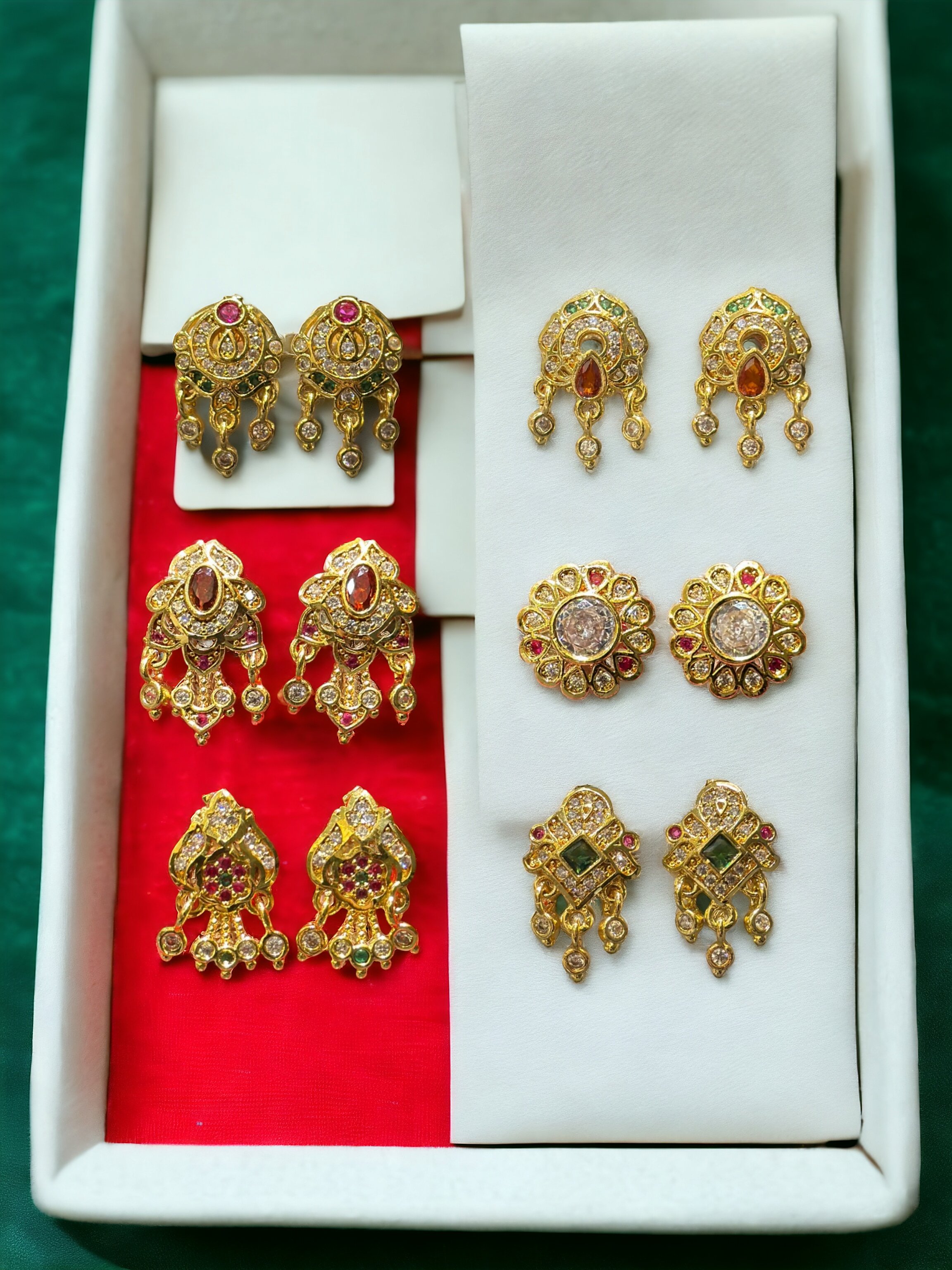 24K Guarnteed Micro Gold Platted (1 Gram) American Diamond Stud Earrings for Women.