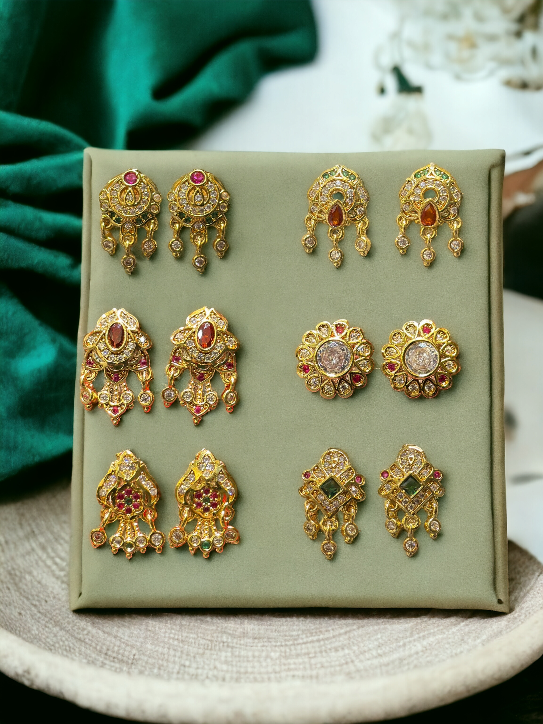 24K Guarnteed Micro Gold Platted (1 Gram) American Diamond Stud Earrings for Women.