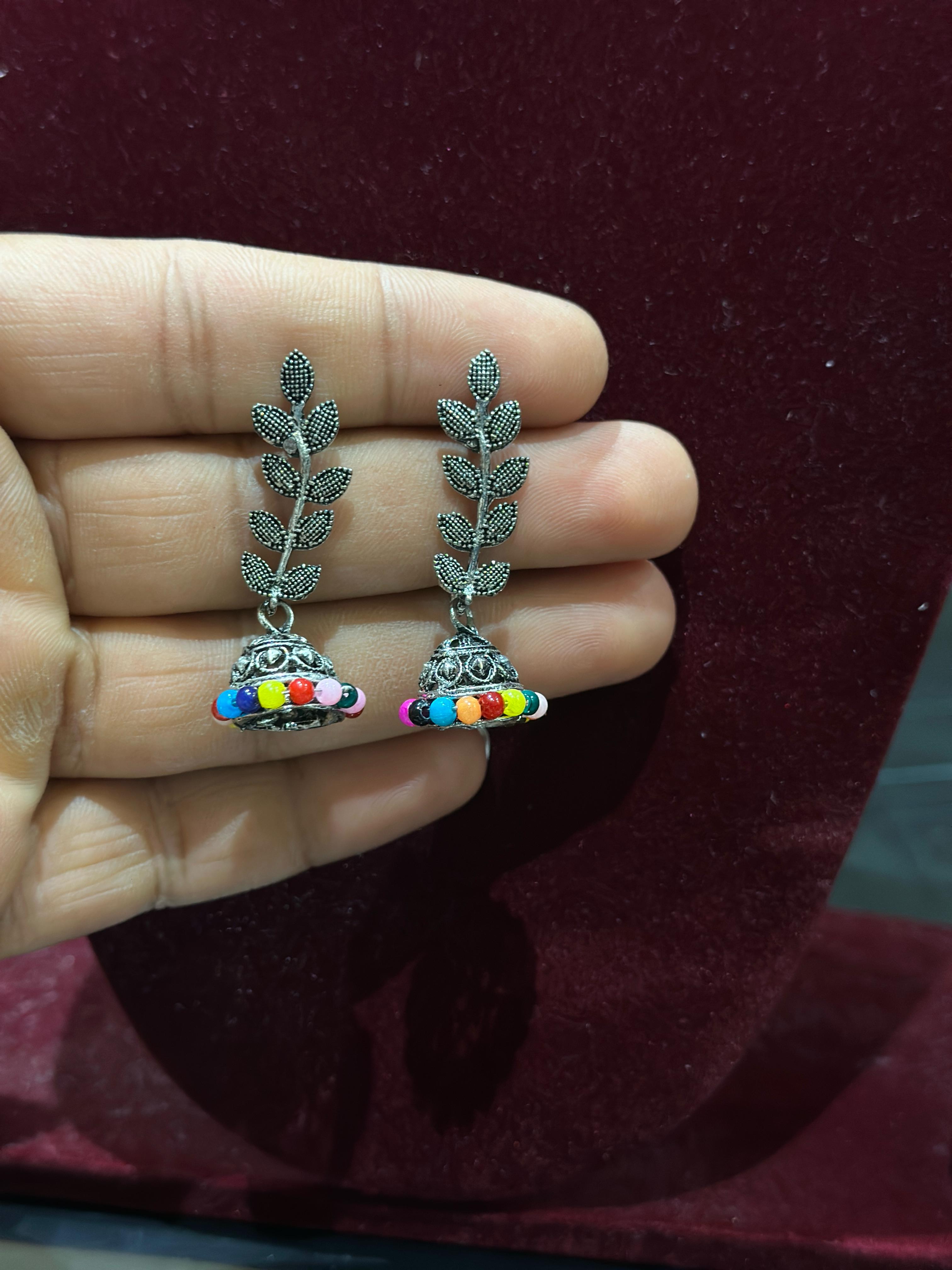 Combo of Dailywear 18 Pair Silver Oxidised Jhumka Earrings for Girls and Women.