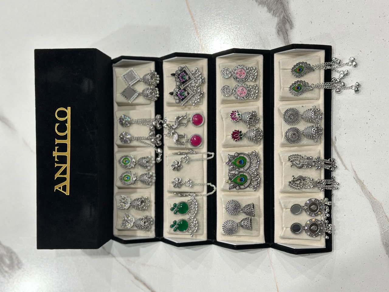 16 Pairs Oxidized Earrings Set for Women