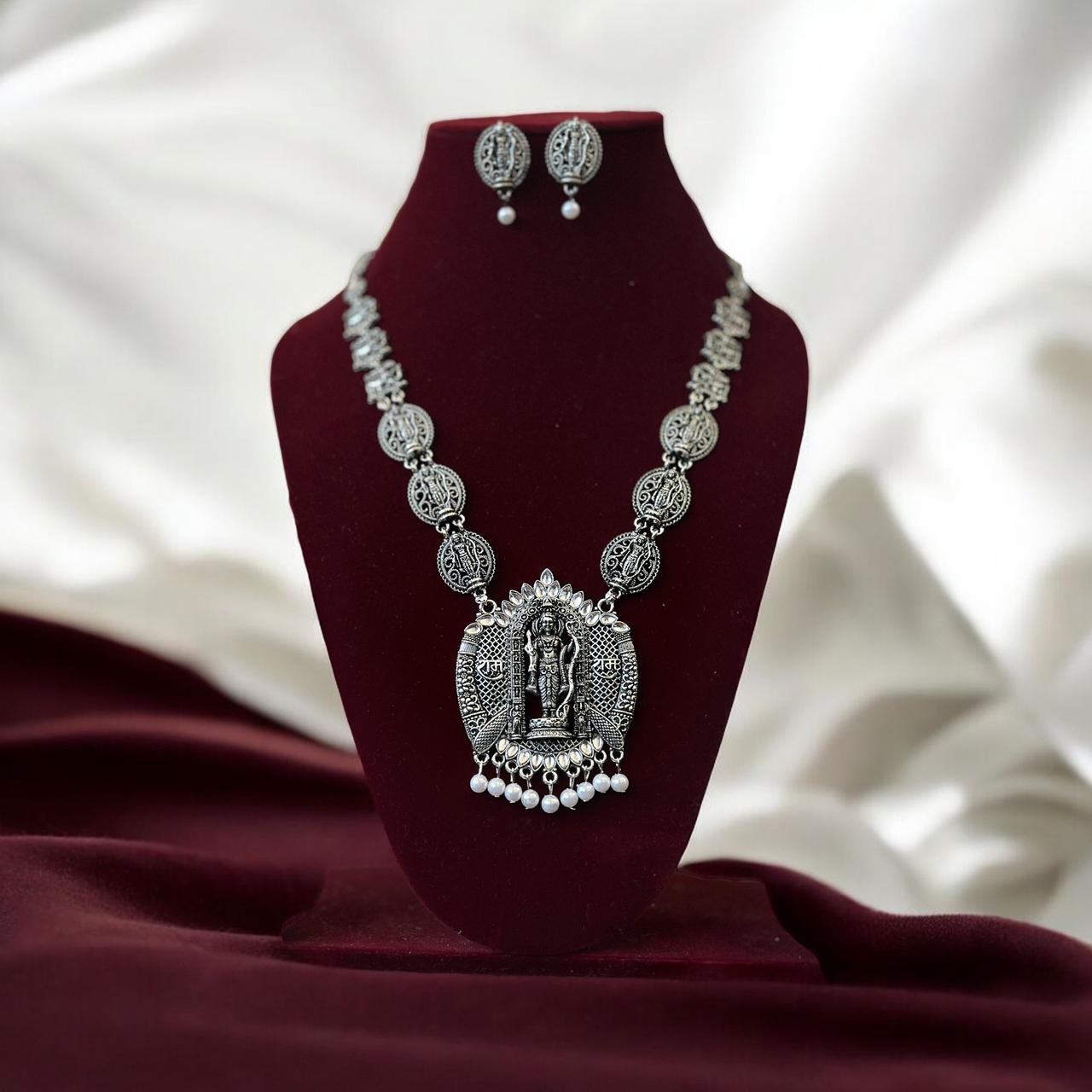 Shree ram silver necklace for women