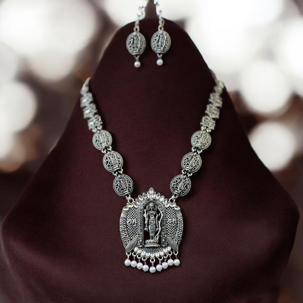 Shree ram silver necklace for women