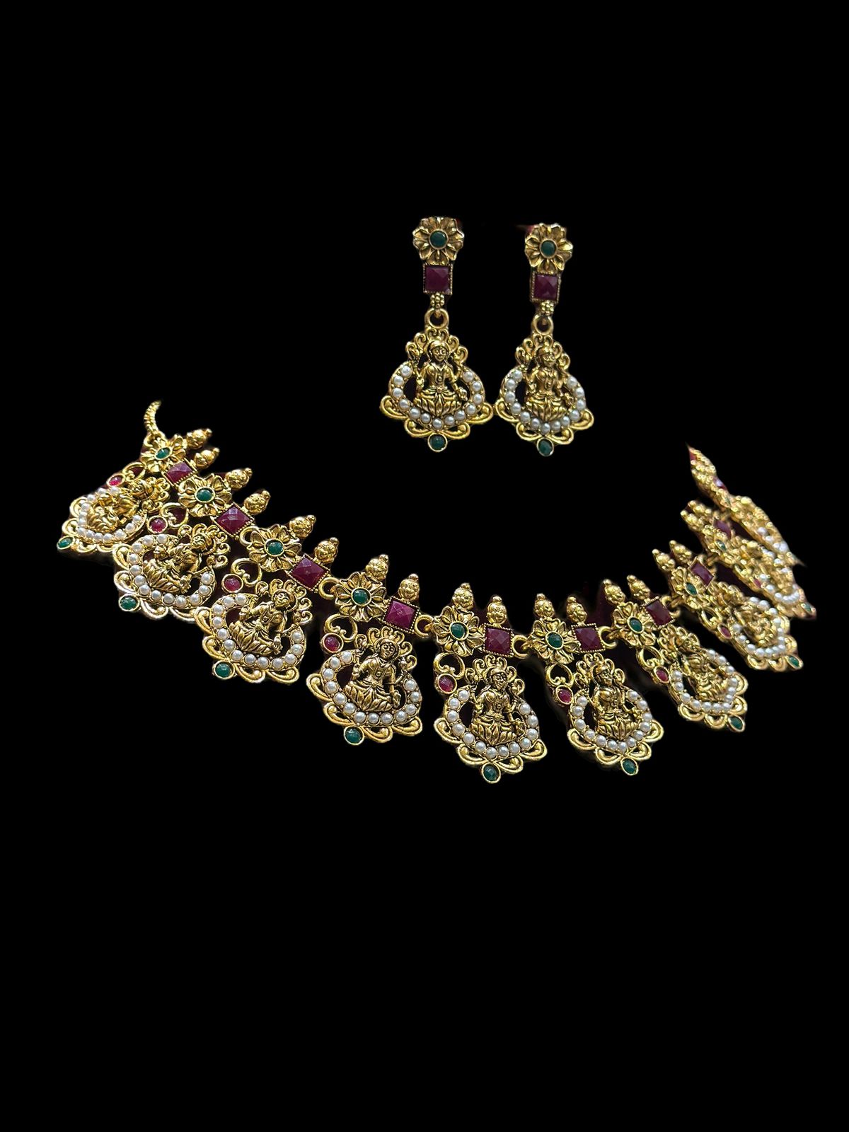 necklace and earings moti combos for women