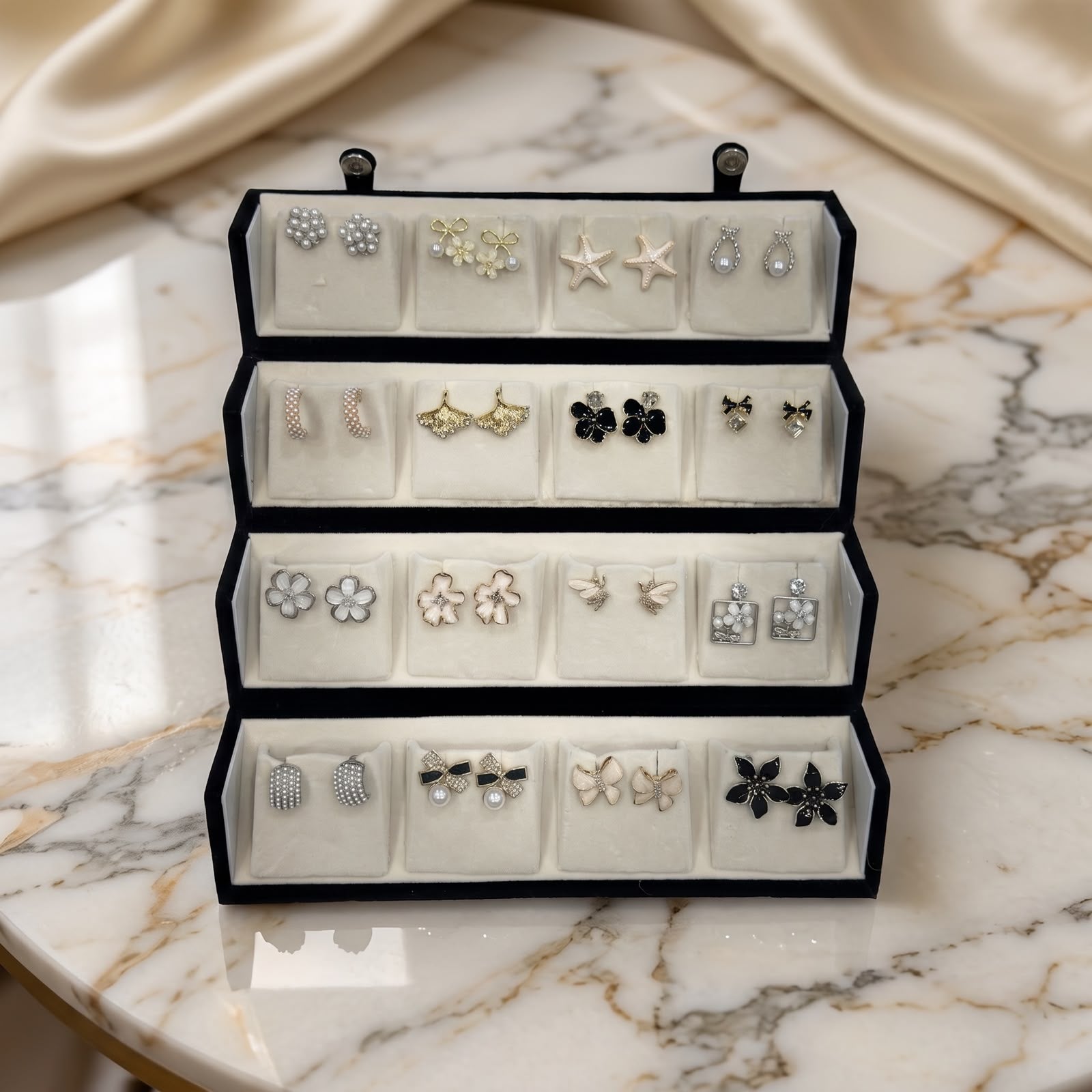 Premium 16 Pairs Earrings Set for Women | Trendy Floral, Pearl & Bow Fashion Jewellery Collection