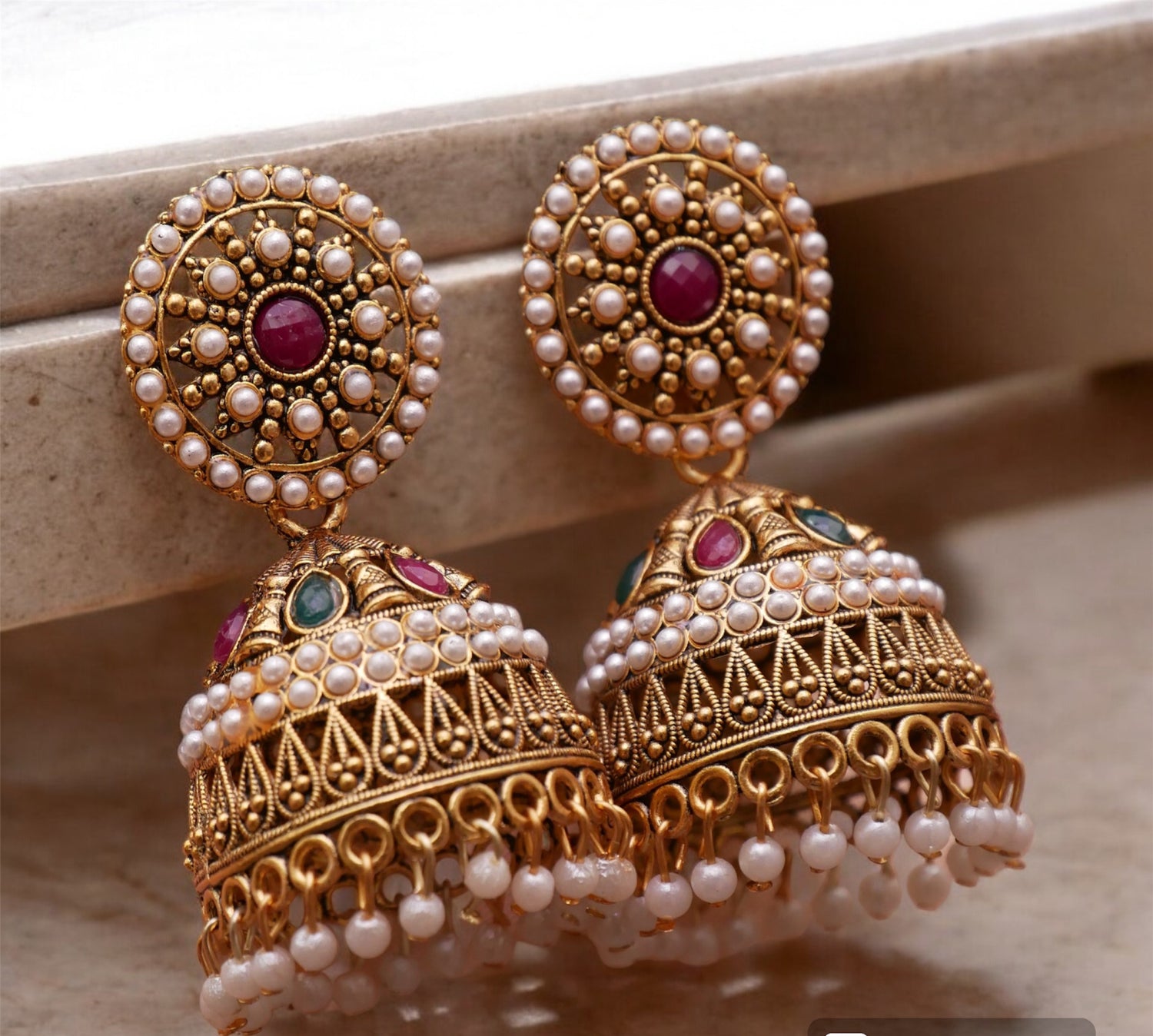 Pearl Jhumka Earrings