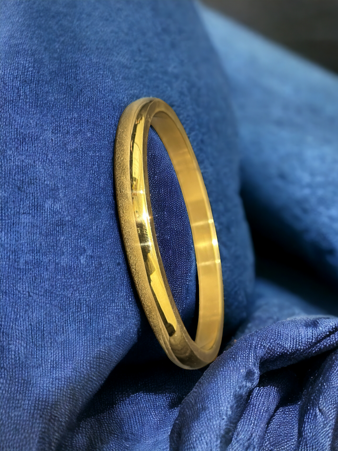 24K Vermeil Gold Platted Stainless Steel Anti-Tarnish Sardar Kada Bracelets for Boys and Men.