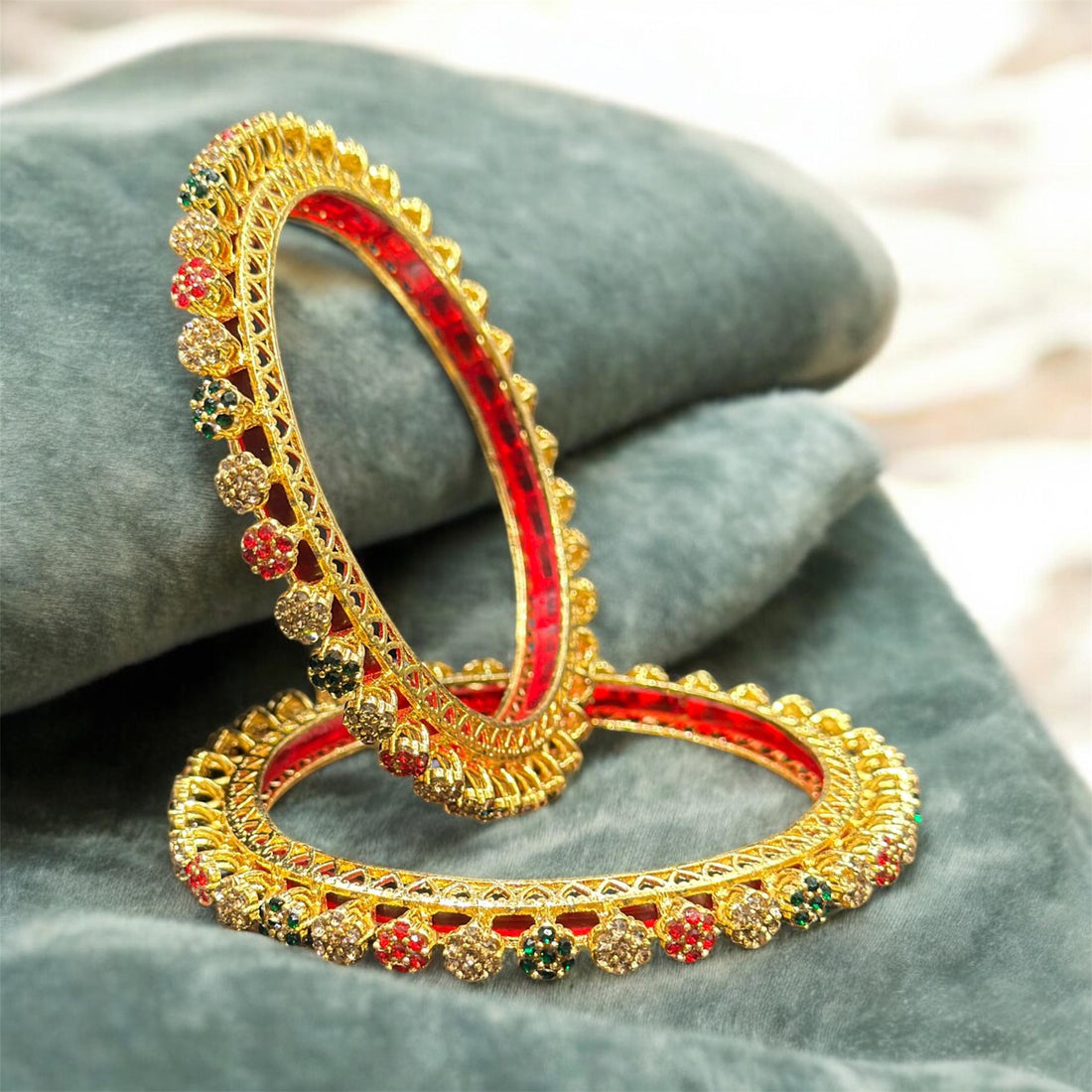 Diamond Studded Bangle set for Women.