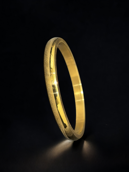 24K Vermeil Gold Platted Stainless Steel Anti-Tarnish Sardar Kada Bracelets for Boys and Men.