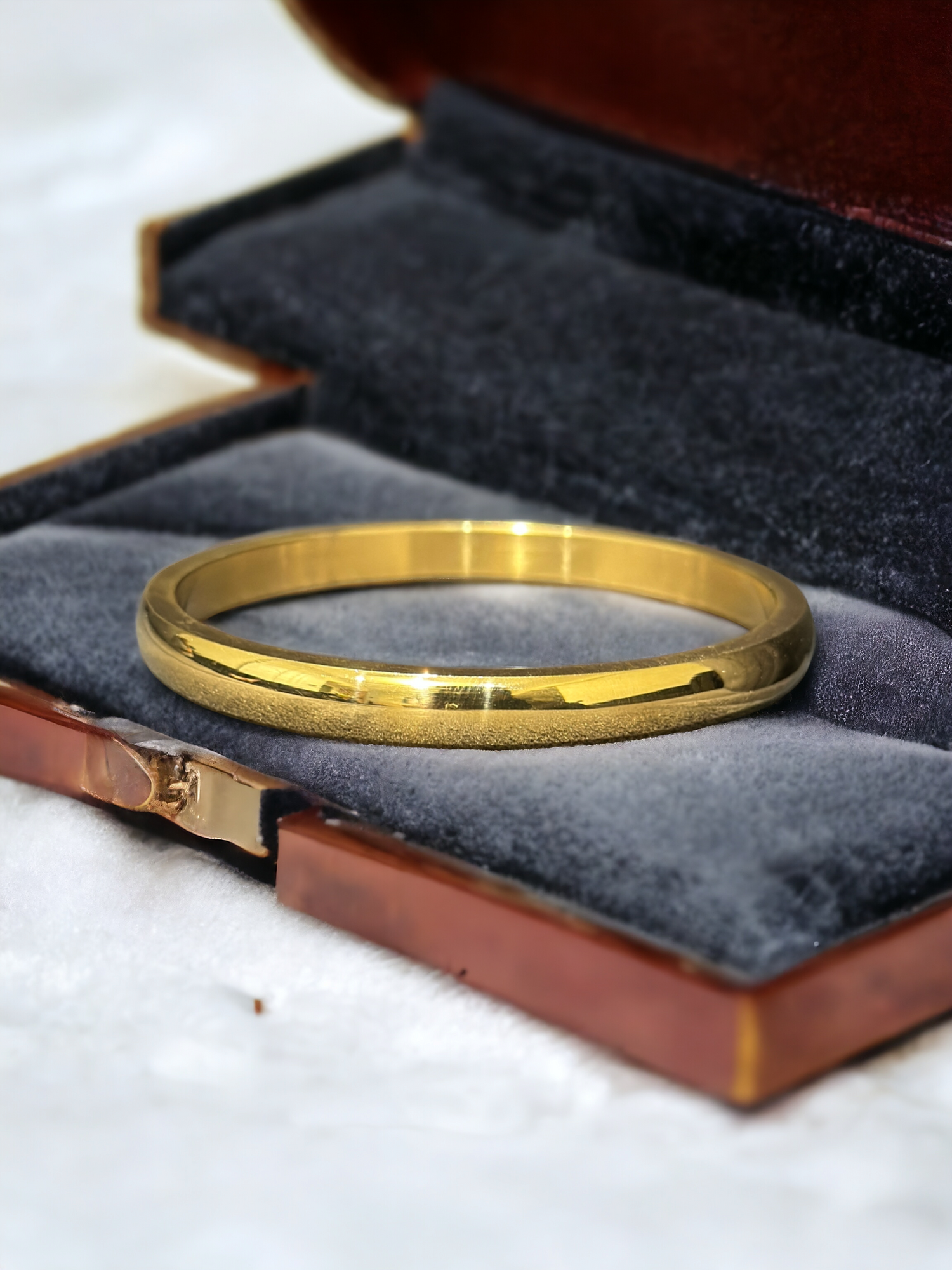 24K Vermeil Gold Platted Stainless Steel Anti-Tarnish Sardar Kada Bracelets for Boys and Men.