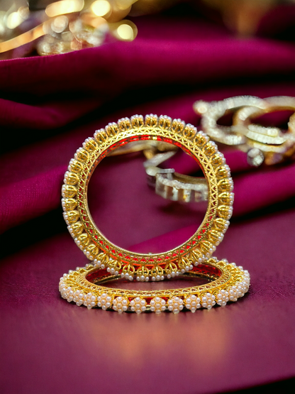 Pearl Studded Bangle set for Women