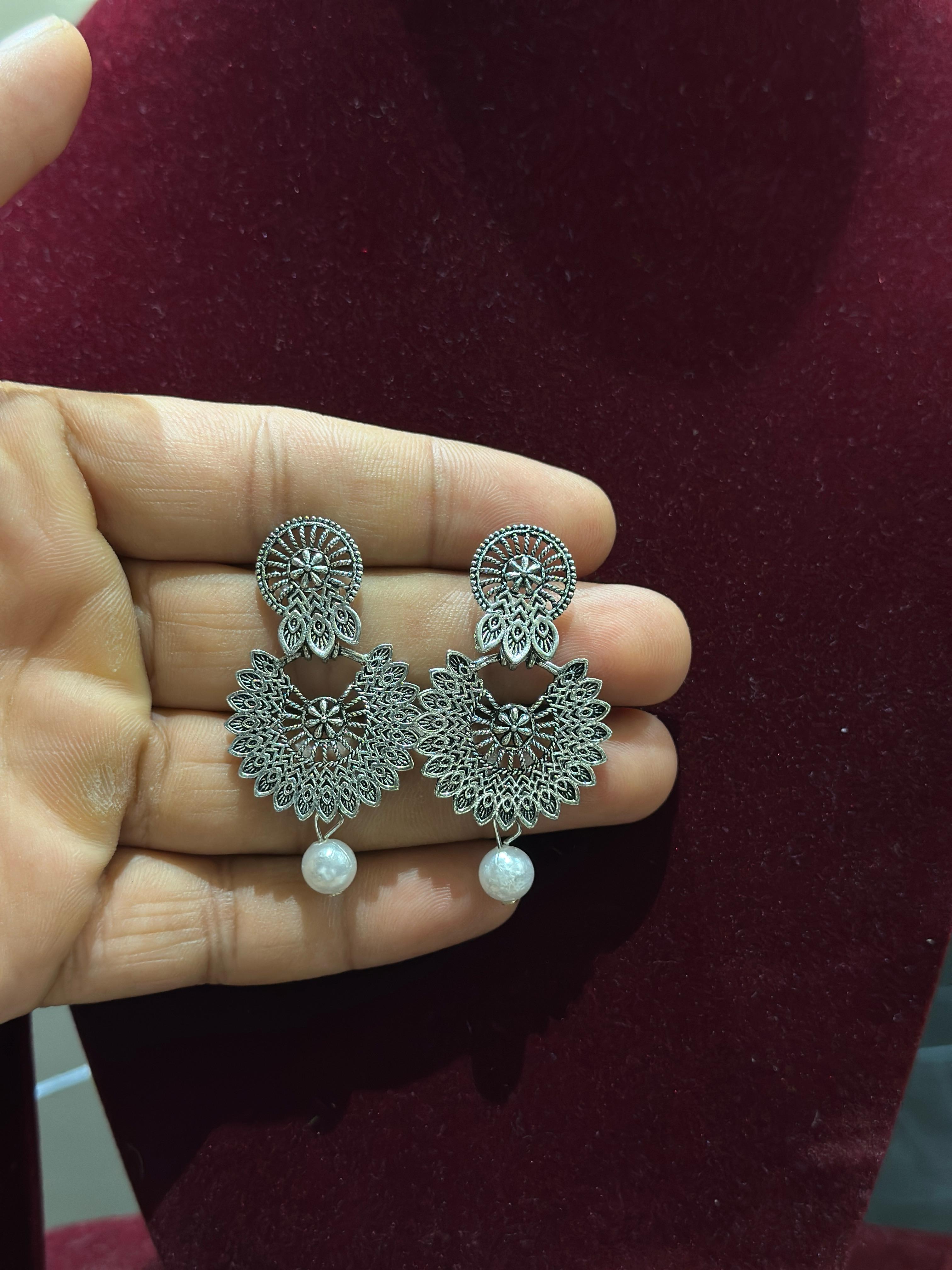 Combo of Dailywear 18 Pair Silver Oxidised Jhumka Earrings for Girls and Women.