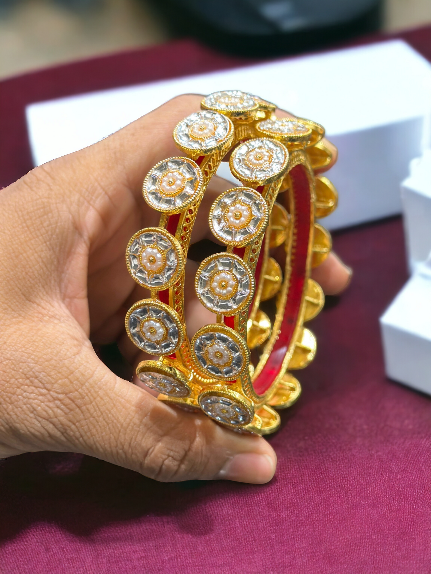 Kundan Bangle set for Women.