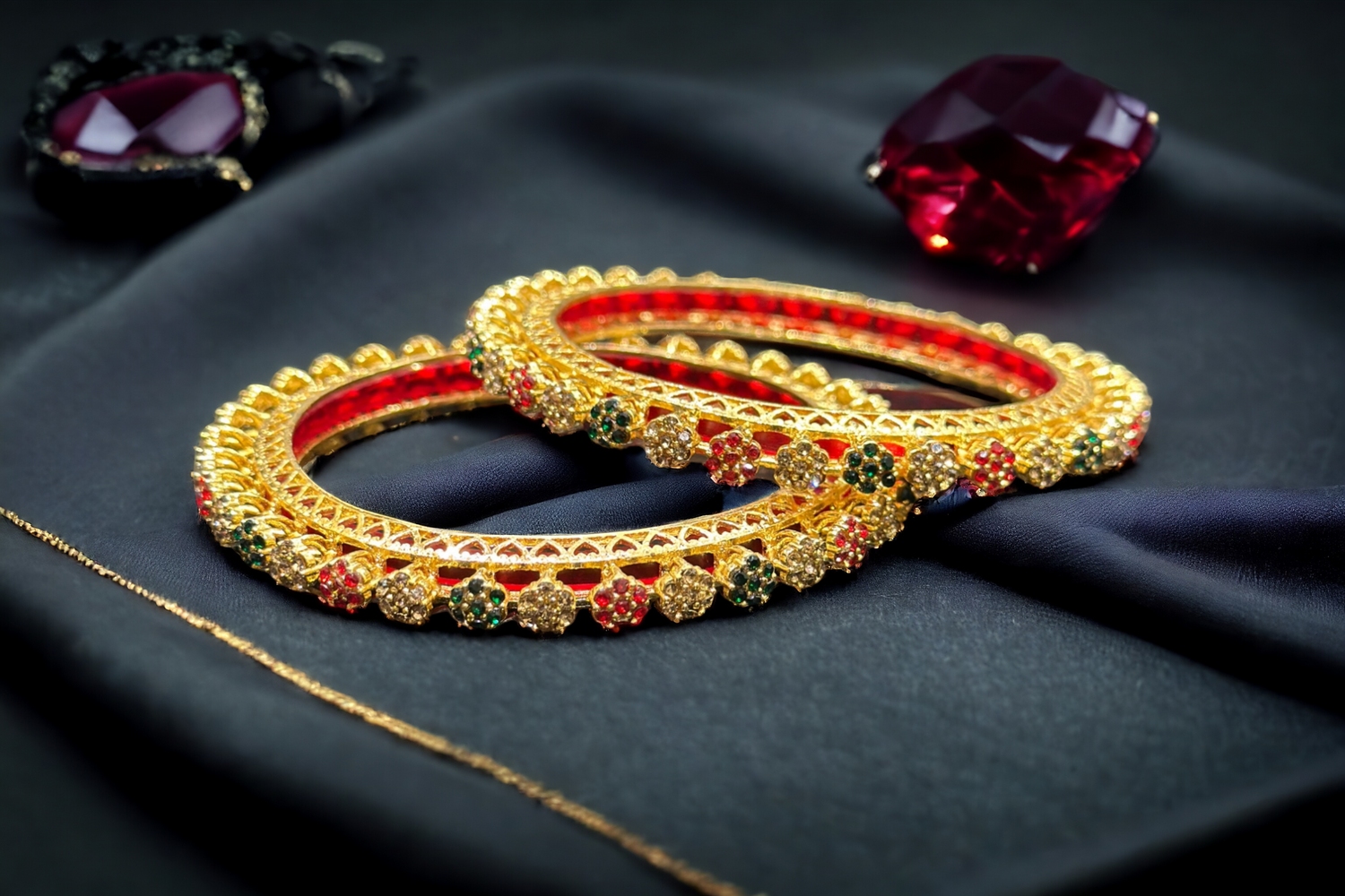 Diamond Studded Bangle set for Women.