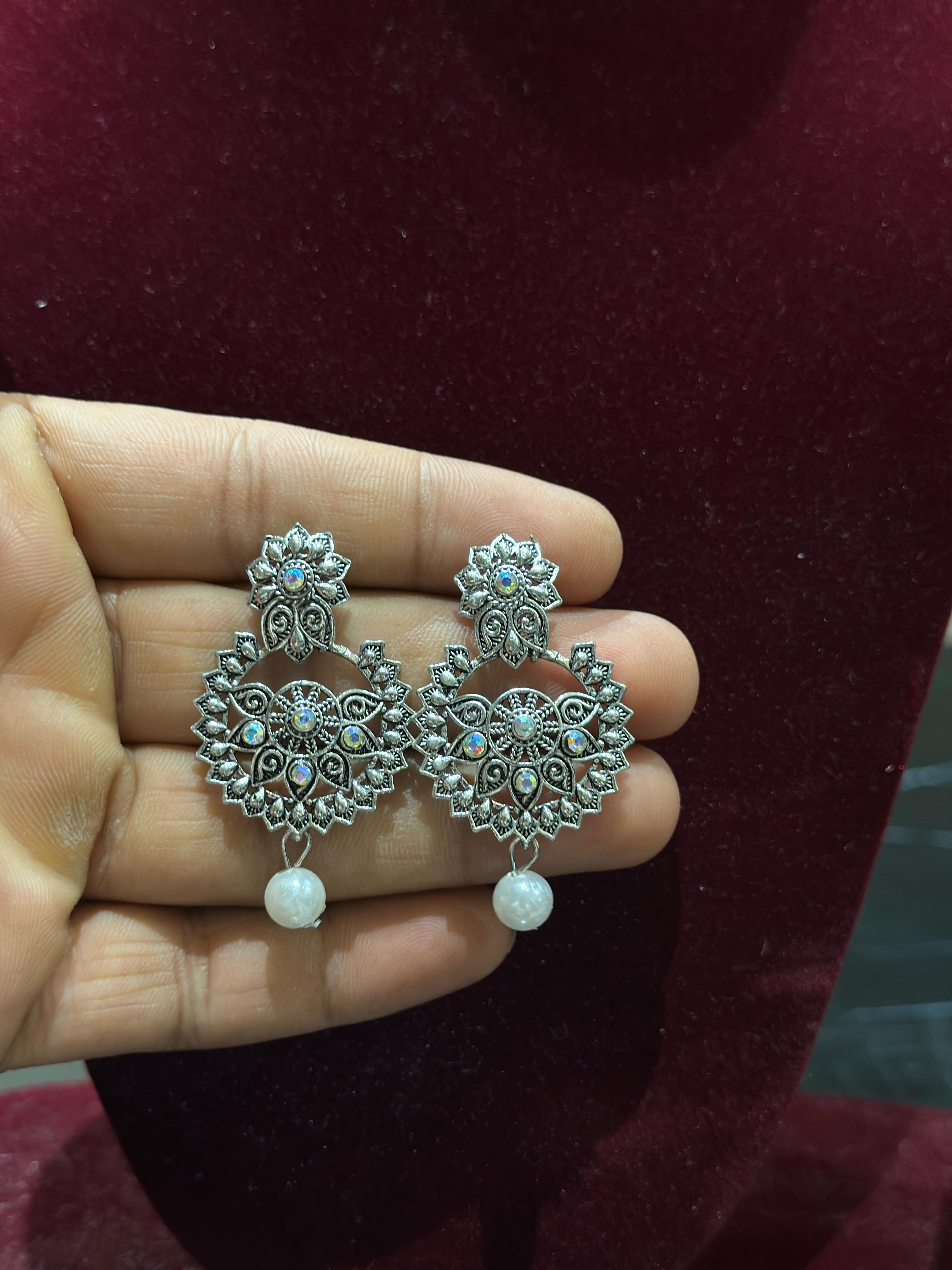 Combo of Dailywear 18 Pair Silver Oxidised Jhumka Earrings for Girls and Women.