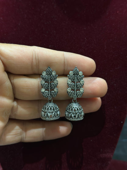 Combo of Dailywear 18 Pair Silver Oxidised Jhumka Earrings for Girls and Women.