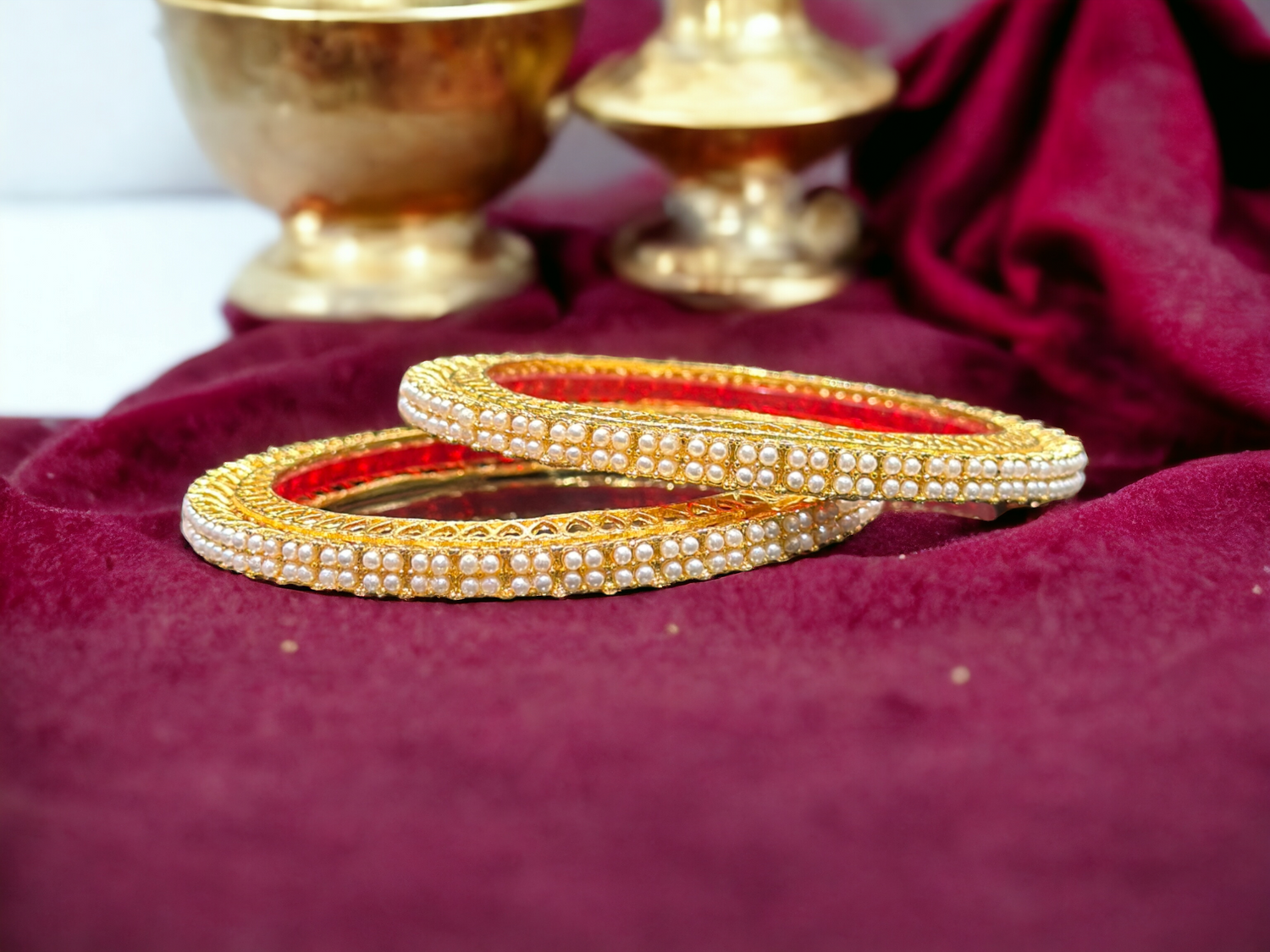 Pearl Studded Bangle set for Women