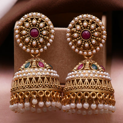 Pearl Jhumka Earrings for Girls and Women.