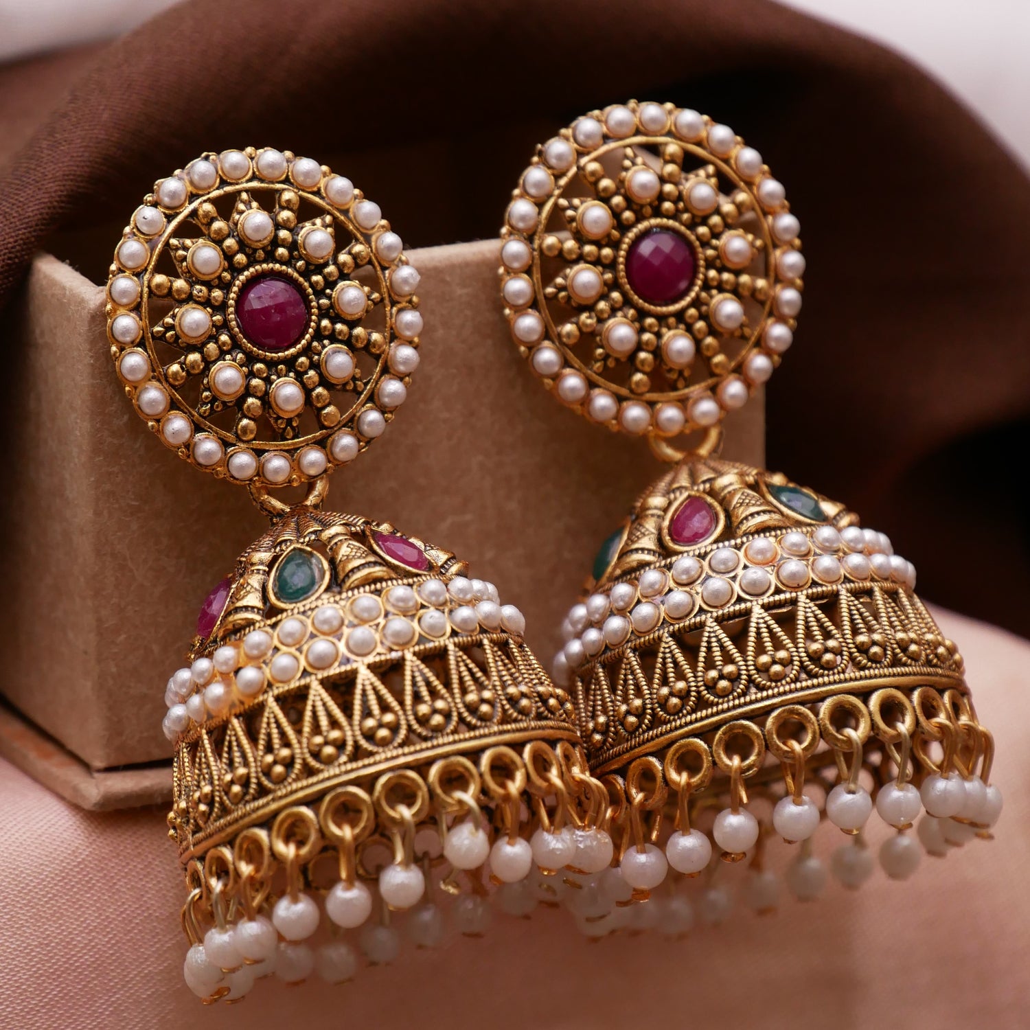 Pearl Jhumka Earrings for Girls and Women.