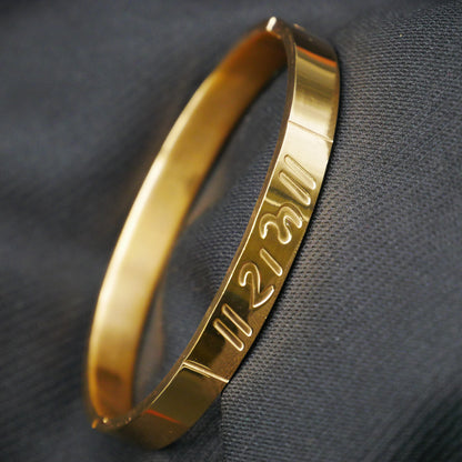 24K Vermeil Gold Platted Stainless Steel Anti-Tarnish Kada for Boys and Men.(RAM)