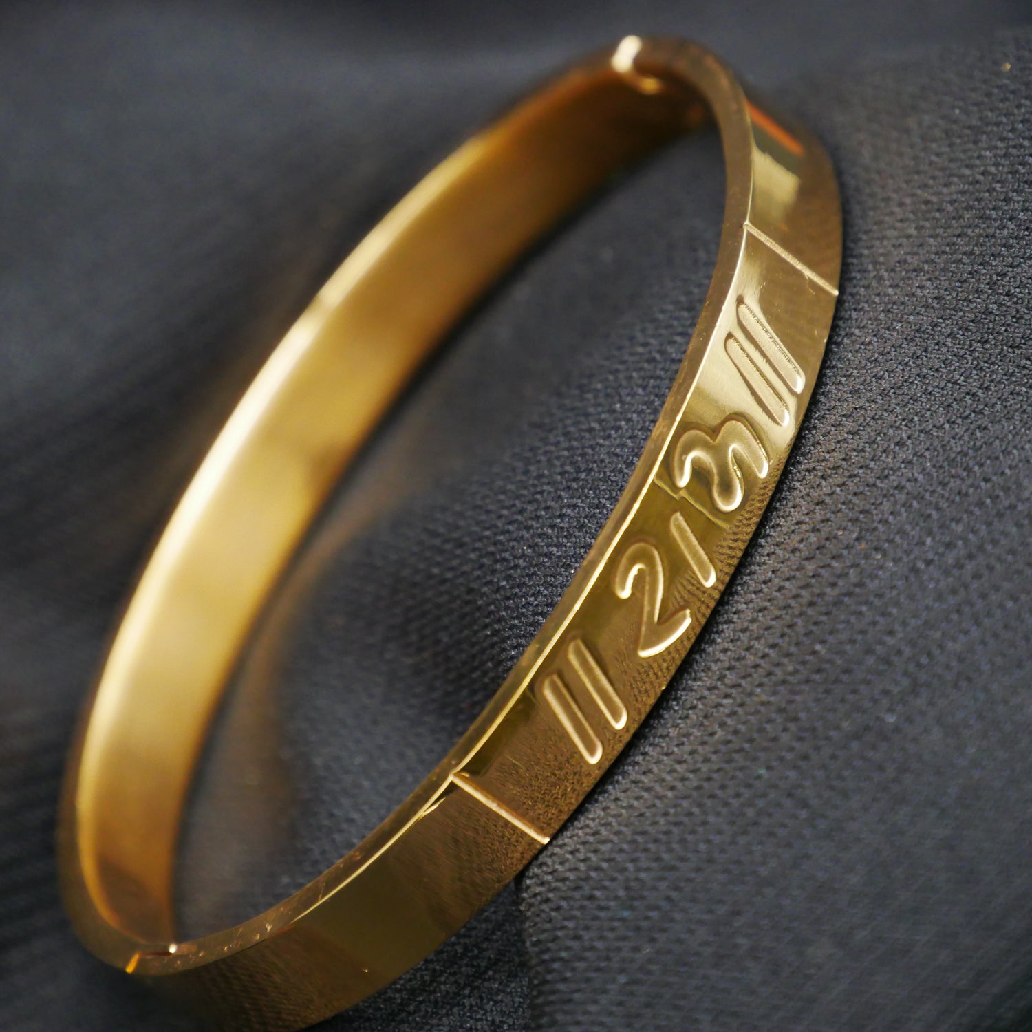 24K Vermeil Gold Platted Stainless Steel Anti-Tarnish Kada for Boys and Men.(RAM)