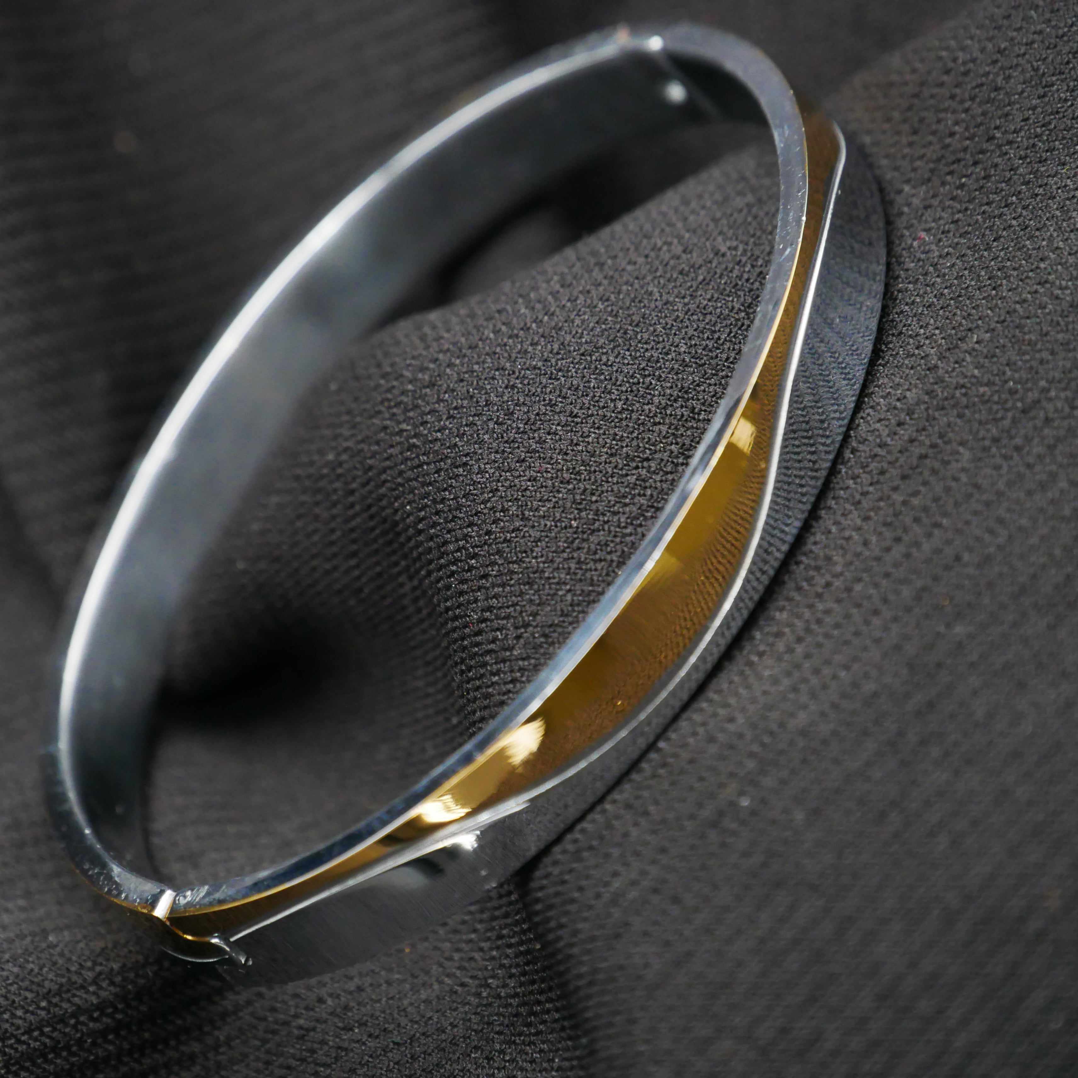 24K Vermeil Gold Platted Stainless Steel Anti-Tarnish Kada for Boys and Men.