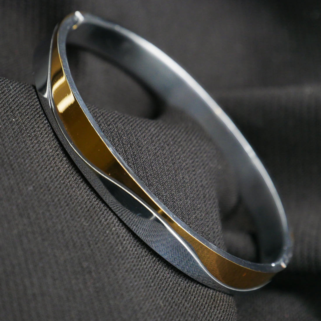 24K Vermeil Gold Platted Stainless Steel Anti-Tarnish Kada for Boys and Men.