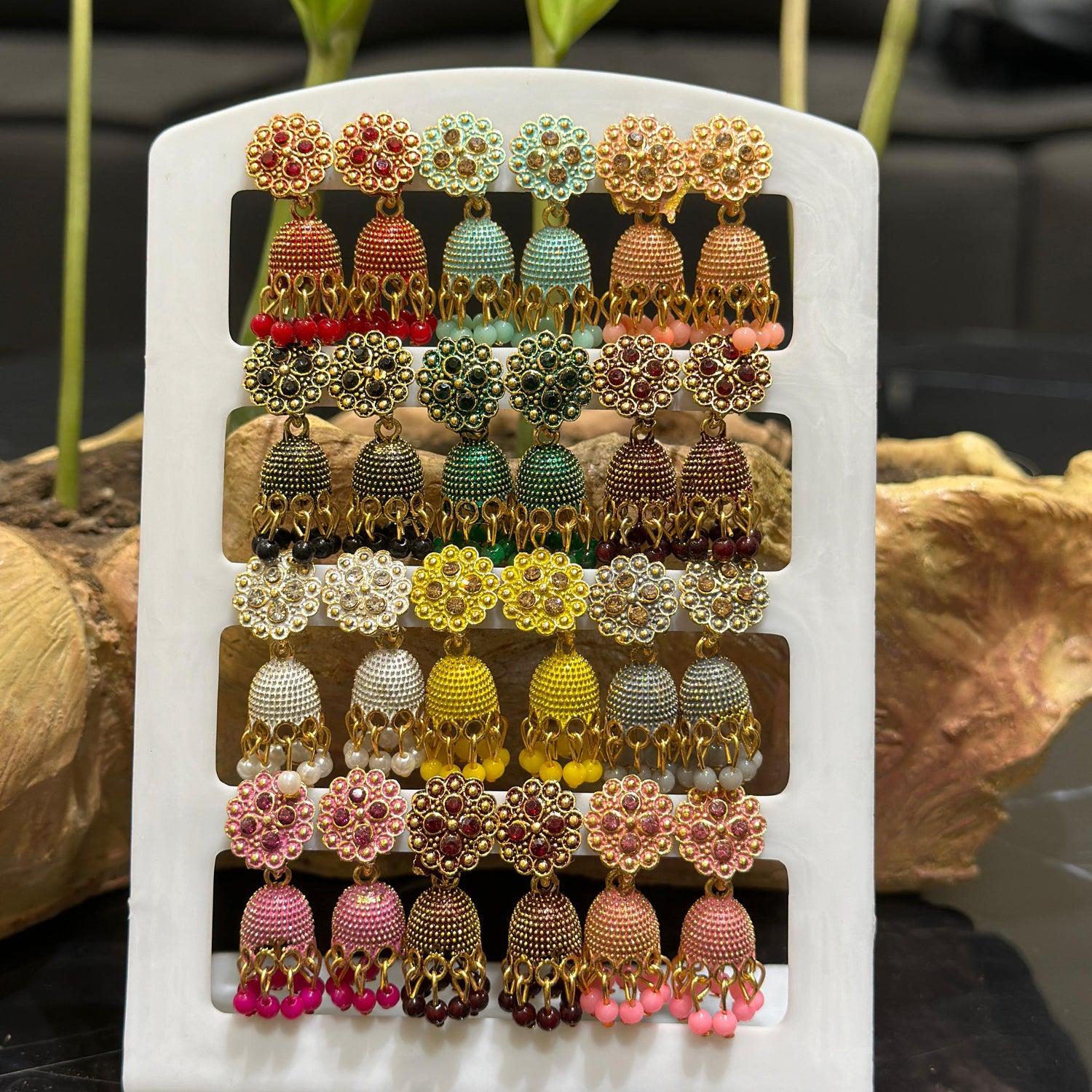 Combo of 12 Pair Colorfull Small Jhumki Earrings for Girls and Women.