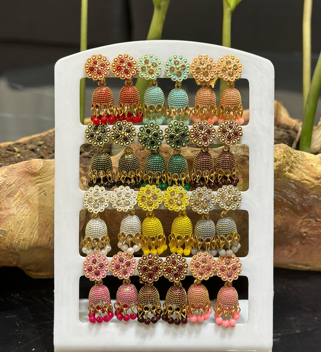 Combo of 12 Pair Colorfull Small Jhumki Earrings for Girls and Women.