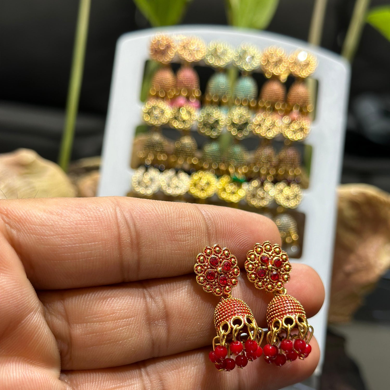 Combo of 12 Pair Colorfull Small Jhumki Earrings for Girls and Women.