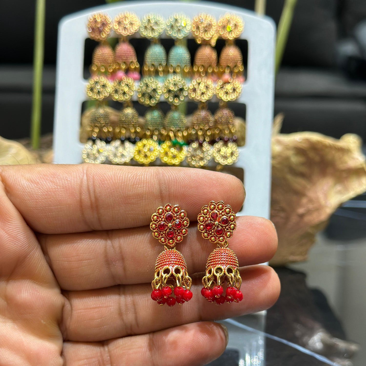 Combo of 12 Pair Colorfull Small Jhumki Earrings for Girls and Women.