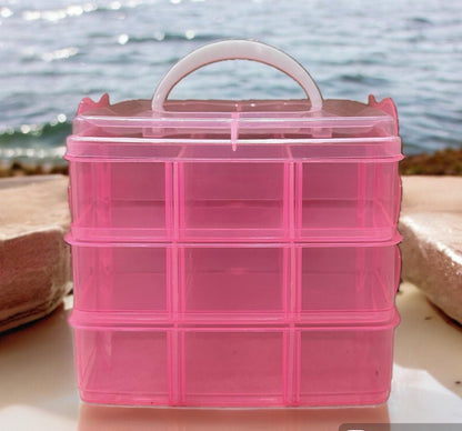 18 Layered Pink Color Jewellery Box / Multipurpose Use Box.