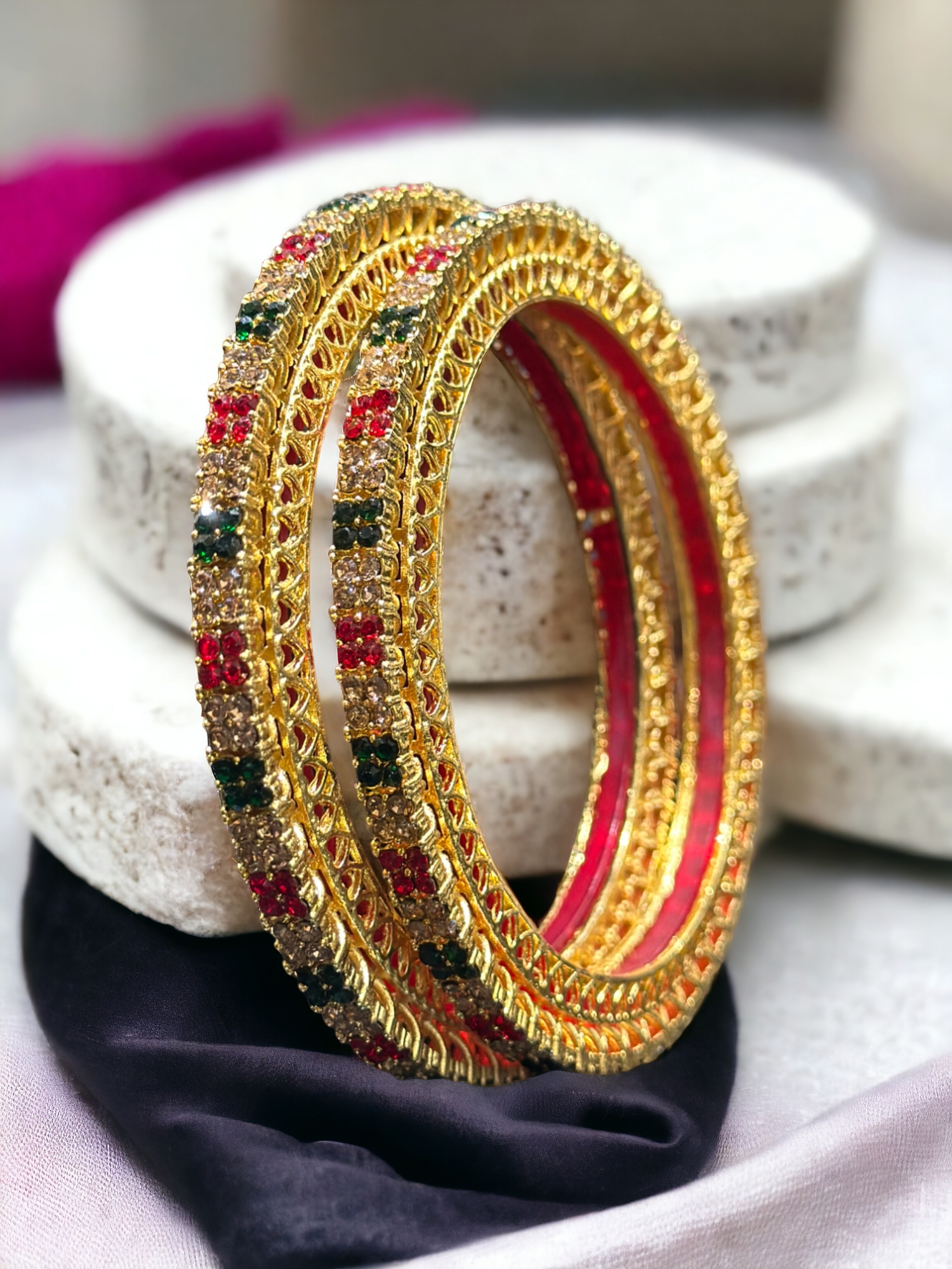 Diamond Studded Bangle set for Women