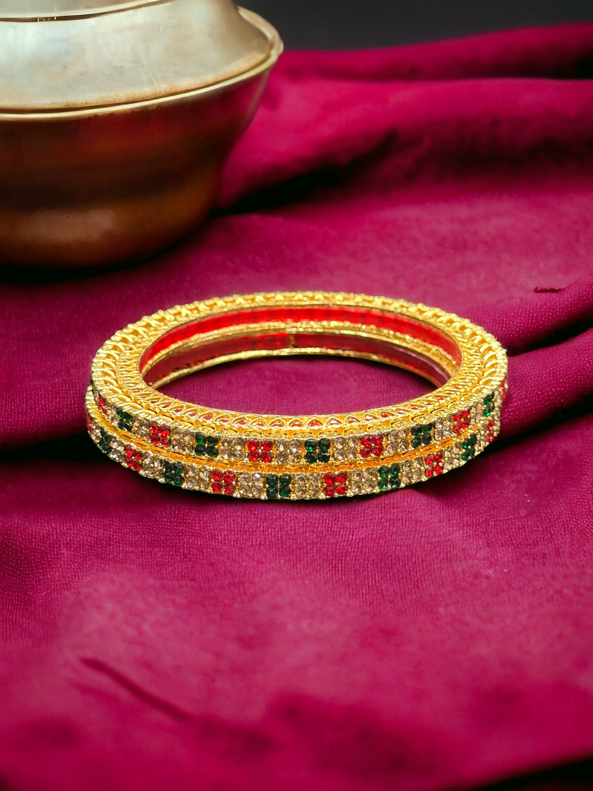 Diamond Studded Bangle set for Women