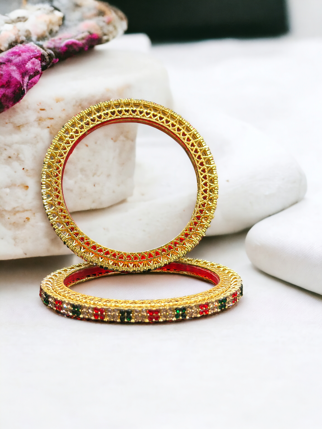 Diamond Studded Bangle set for Women