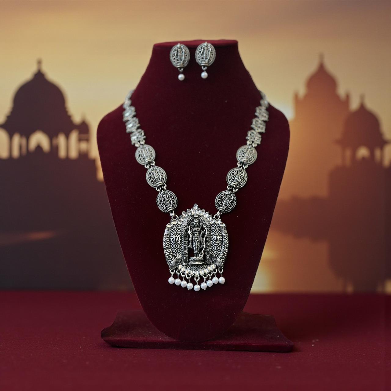 Shree ram silver necklace for women