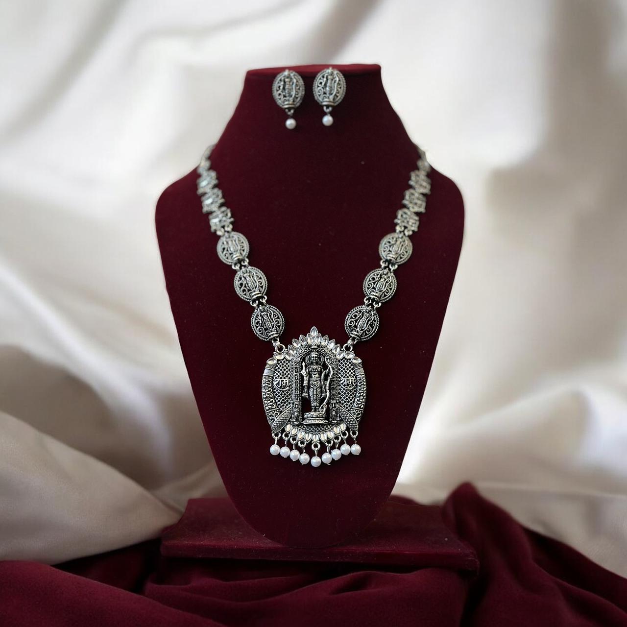 Shree ram silver necklace for women