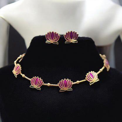 Pack of 6 Lotus necklace for women and girls