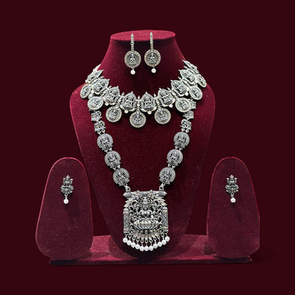 Bridal silver laksmiji necklace for women