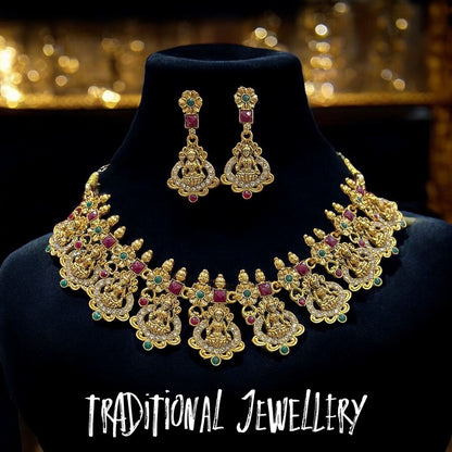 necklace and earings moti combos for women