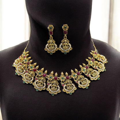 necklace and earings moti combos for women