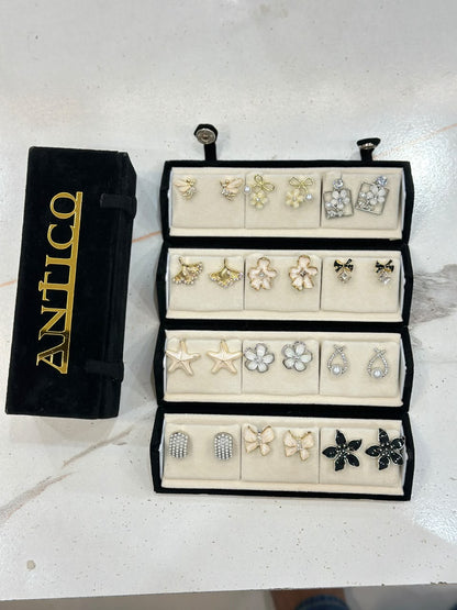 Premium 12 Pairs Stylish Earrings Set for Women | Trendy Fashion Jewellery Collection