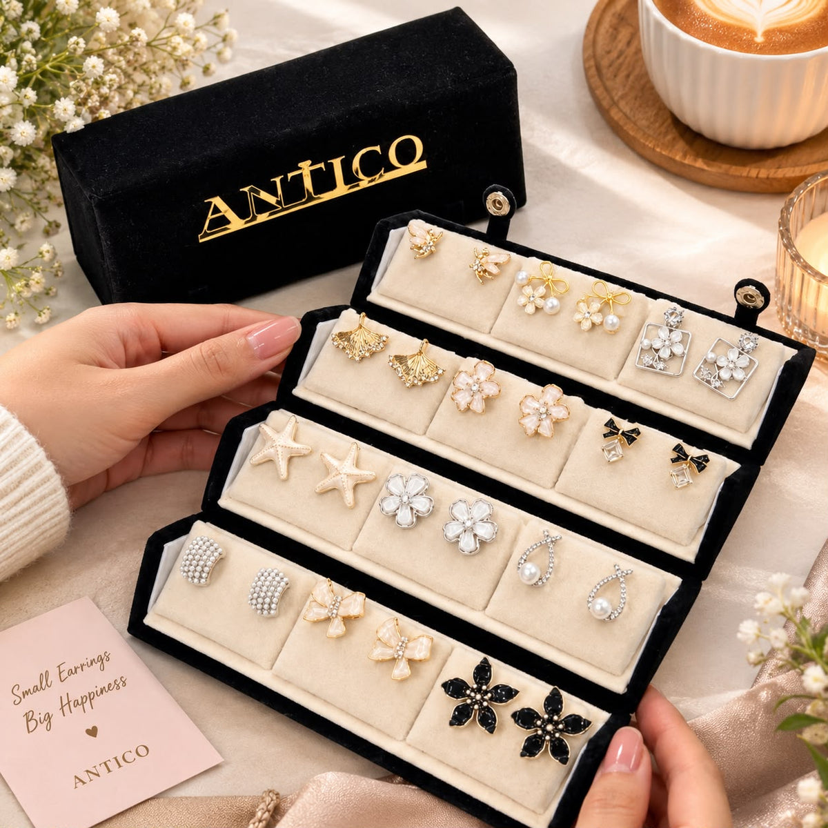 Premium 12 Pairs Stylish Earrings Set for Women | Trendy Fashion Jewellery Collection