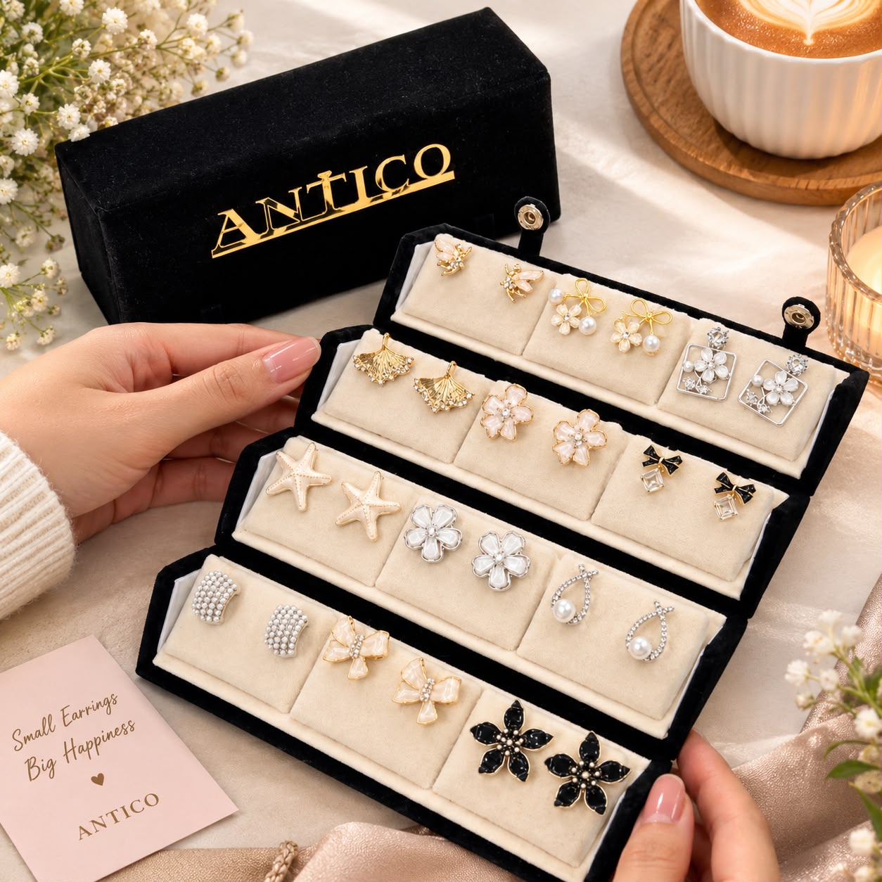 Premium 12 Pairs Stylish Earrings Set for Women | Trendy Fashion Jewellery Collection