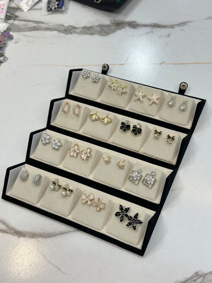 Premium 16 Pairs Earrings Set for Women | Trendy Floral, Pearl &amp; Bow Fashion Jewellery Collection