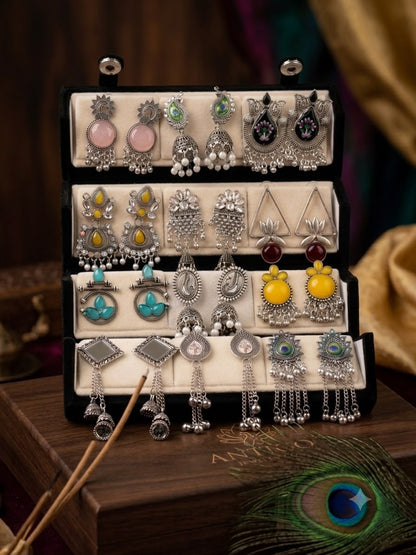 Oxidized Silver Earrings Combo for Women