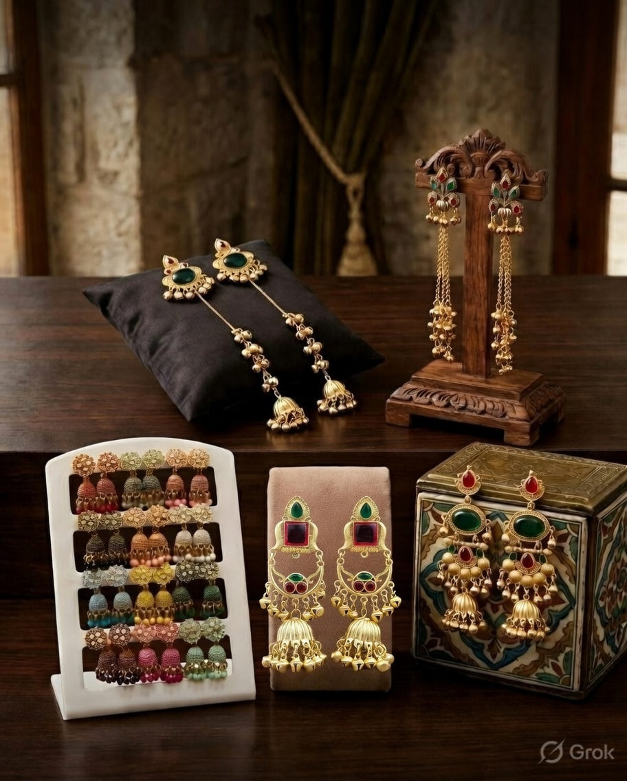 Kashmiri jhumki + 12 pair jhumkis || Big Saving Earrings Combo Pack For Women Special Offer